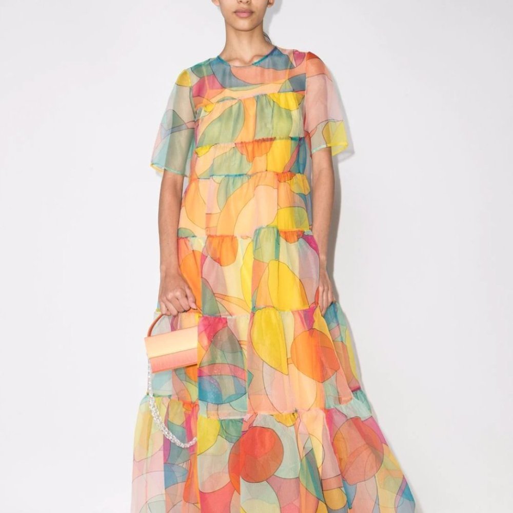 NWT STAUD HYACINTH DRESS | CITRUS KALEIDOSCOPE
